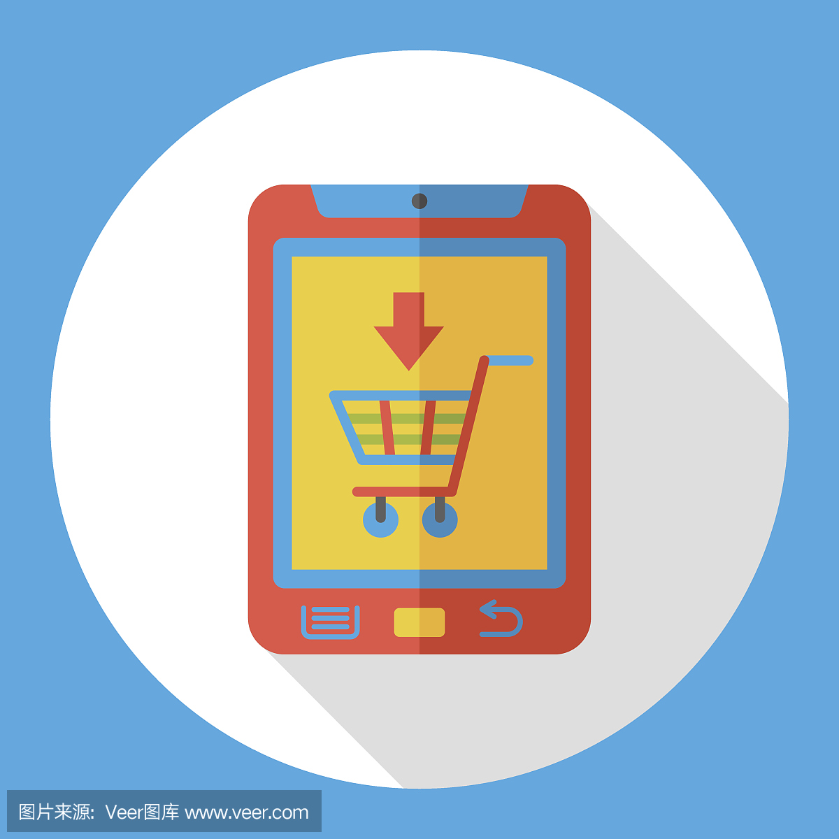 網(wǎng)上購(gòu)物手機(jī)平面圖標(biāo)